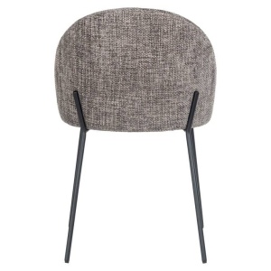 SCAUN DINING ALYSSA, GRI/NEGRU, TAPITERIE DIN STOFA SI PICIOARE DIN METAL, STIL MODERN B2 - Img 5
