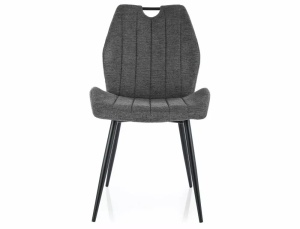 SCAUN DINING ARCO, GRI INCHIS 18/NEGRU MAT, TAPITERIE DIN STOFA BREGO SI PICIOARE DIN METAL, STIL MODERN - Img 2