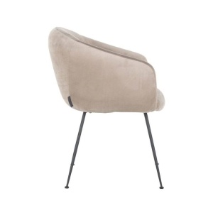 SCAUN DINING AVANTI, KHAKI/NEGRU, TAPITERIE DIN CATIFEA SI PICIOARE DIN METAL, STIL MODERN B2 - Img 5