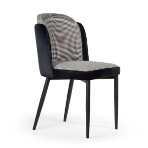 SCAUN DINING BEETLE, ALB/NEGRU, STIL MODERN