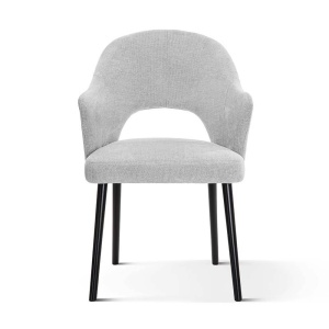 SCAUN DINING BJORG, GRI/NEGRU, TAPITERIE DIN STOFA SI PICIOARE DIN LEMN, STIL MODERN - Img 2