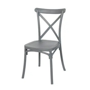 SCAUN DINING BOHO, GRI, STIL CLASIC - Img 1