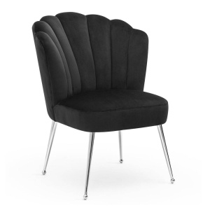 SCAUN DINING BOLONIA, NEGRU/CROM, STIL MODERN