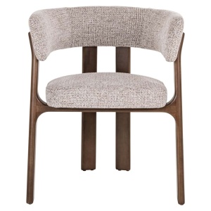 SCAUN DINING CONTIGO MOCCA FANCY, 214061, CONFECTIONAT DIN POLIESTER, LEMN MASIV SI SPUMA, BEJ/MARO, STIL MODERN - Img 2