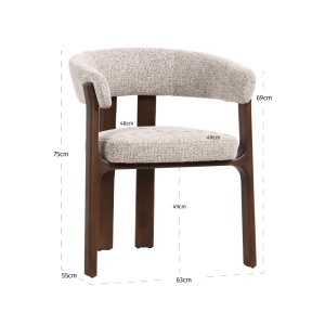 SCAUN DINING, CONTIGO, REALIZAT DIN LEMN DE FAG SI TEXTIL, CULOARE CAPPUCCINO, DESIGN DEOSEBIT, RICHMOND INTERIORS - Img 5