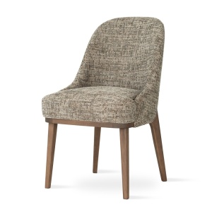 SCAUN DINING DALIA, CONFECTIONAT DIN LEMN, SPUMA, ARCURI SI TEXTIL, BEJ/NATURAL, STIL MODERN