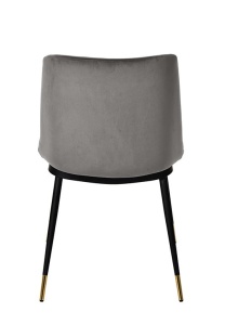 SCAUN DINING DIEGO, GRI INCHIS/NEGRU/AURIU, DIN CATIFEA SI METAL, STIL MODERN - Img 3