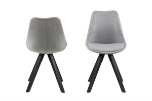 SCAUN DINING DIMA, GRI/NEGRU, DIN TEXTIL SI LEMN, STIL SCANDINAV B2 - Img 2