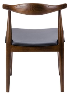 SCAUN DINING ELBOW, MARO INCHIS/NEGRU, DIN LEMN MASIV DE FRASIN SI PIELE ECOLOGICA, STIL CLASIC - Img 5
