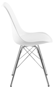 SCAUN DINING ERIS ALB CONFECTIONAT DIN METAL SI PIELE ECOLOGICA, STIL MODERN - Img 4