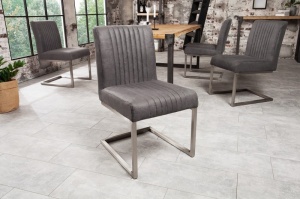 SCAUN DINING, GRI ANTICHIZAT, BIG ASTON, STIL INDUSTRIAL