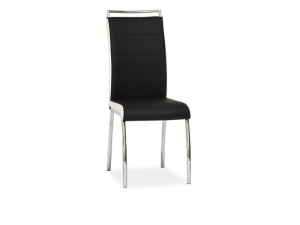 SCAUN DINING H-442 NEGRU / ALB / CROM STIL MODERN - Img 1