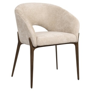 SCAUN DINING KENZI, REALIZAT DIN METAL SI TEXTIL, CULOARE CREM, DESIGN DEOSEBIT, RICHMOND INTERIORS - Img 3