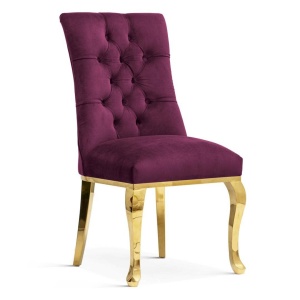 SCAUN DINING LORD GLAMOUR, BORDO/AURIU, STIL CLASIC