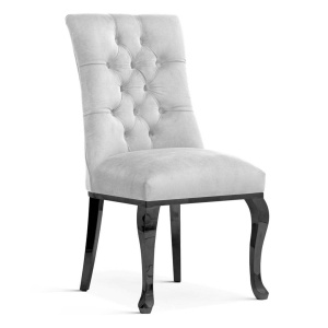 SCAUN DINING LORD GLAMOUR, GRI/NEGRU, TAPITERIE DIN CATIFEA SI PICIOARE DIN METAL, STIL MODERN