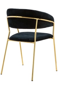 SCAUN DINING MARGO, NEGRU/AURIU, DIN CATIFEA SI METAL, STIL MODERN - Img 3