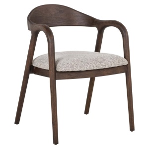 SCAUN DINING MIHARA MOCCA FANCY, 214187, CONFECTIONAT DIN POLIESTER, LEMN MASIV SI SPUMA, MOCA/MARO, STIL MODERN - Img 2