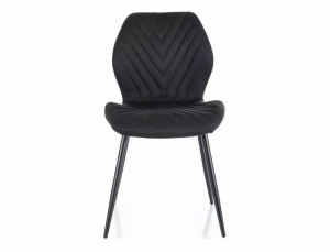 SCAUN DINING MIKE, NEGRU 19/NEGRU MAT, TAPITERIE DIN STOFA SI PICIOARE DIN METAL, STIL MODERN - Img 2