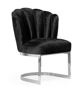 SCAUN DINING MONALIZA, NEGRU/CROM, STIL MODERN