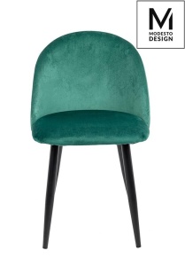 SCAUN DINING NICOLE, VERDE/NEGRU, TAPITERIE DIN CATIFEA SI PICIOARE DIN METAL, STIL MODERN B2 - Img 2