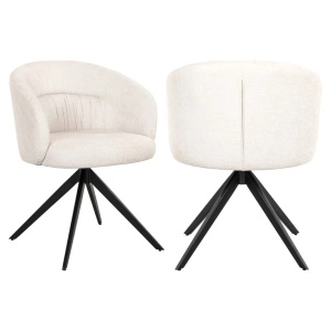 SCAUN DINING OLIVIA ECRU MIAMI 102/NEGRU, S4623, CONFECTIONAT DIN 100% POLIESTER SPUMA SI METAL, RICHMOND INTERIORS