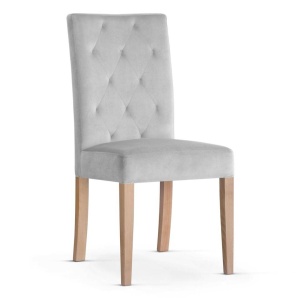 SCAUN DINING ORLANDO, GRI/FAG, TAPITERIE DIN CATIFEA SI PICIOARE DIN LEMN, STIL MODERN