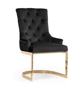 SCAUN DINING PARMA, NEGRU/AURIU, STIL MODERN