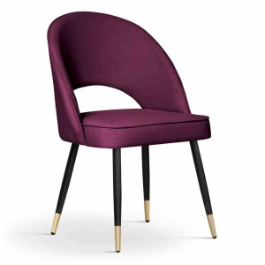 SCAUN DINING PONTE, BORDO/NEGRU/AURIU, STIL MODERN