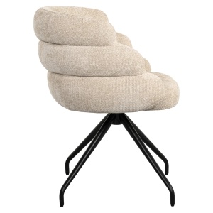 SCAUN DINING ROTATIV KAYLA, REALIZAT DIN METAL, LEMN DE FAG SI TEXTIL, CULOARE CREM, DESIGN DEOSEBIT, RICHMOND INTERIORS - Img 5