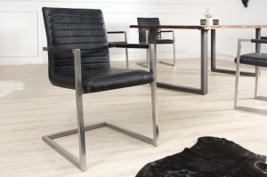 SCAUN DINING SAU BIROU NEGRU ANTIC IMPERIAL 37079 - DESIGN VINTAGE - Img 1