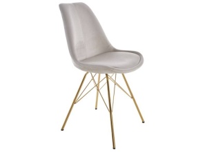 SCAUN DINING, SCANDINAVIA, DIN METAL SI CATIFEA BEIGE, DESIGN DEOSEBIT - Img 4