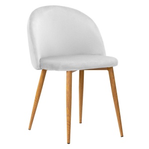SCAUN DINING SONG, GRI DESCHIS/STEJAR, TAPITERIE DIN CATIFEA SI PICIOARE DIN METAL, STIL MODERN, ATR