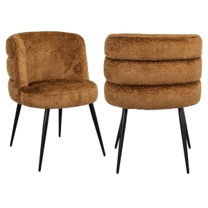 SCAUN DINING STELLA COGNAC FUSION 28, S4745, CONFECTIONAT DIN 100% POLIESTER, SPUMA, METAL SI LEMN DE PIN, RICHMOND INTERIORS