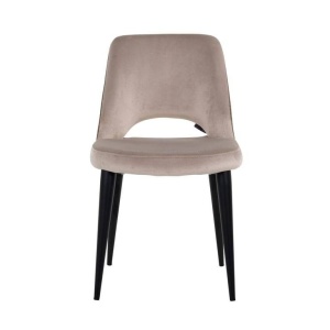 SCAUN DINING TABITHA, BEJ/MARO/NEGRU, TAPITERIE DIN CATIFEA SI PICIOARE DIN METAL, STIL MODERN B2 - Img 3