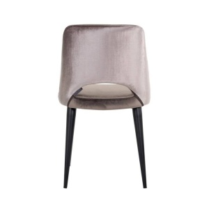 SCAUN DINING TABITHA, MARO/NEGRU, TAPITERIE DIN CATIFEA SI PICIOARE DIN METAL, STIL MODERN B2 - Img 4