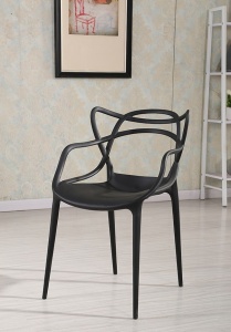 SCAUN DINING/TERASA HILO PREMIUM, NEGRU, DIN POLIPROPILENA, STIL MODERN - Img 4