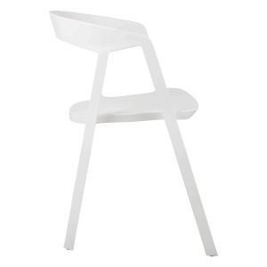 SCAUN DINING/TERASA VIBIA, ALB, DIN POLIPROPILENA, STIL MODERN B2 - Img 2