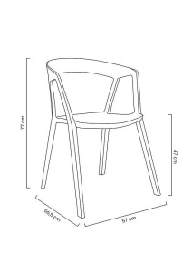 SCAUN DINING/TERASA VIBIA, ALB, DIN POLIPROPILENA, STIL MODERN B2 - Img 8
