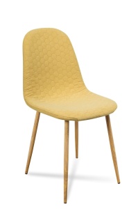 SCAUN DINING TIMOR GALBEN/NATURAL - DESIGN MODERN - Img 1