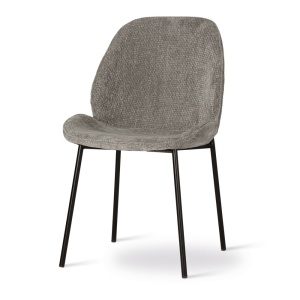 SCAUN DINING TREND, GRI/NEGRU, CONFECTIONAT DIN TAPITERIE DIN TEXTIL SI PICIOARE DIN METAL, STIL MODERN