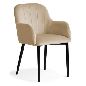 SCAUN DINING TULIP, BEJ/NEGRU, STIL MODERN