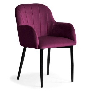 SCAUN DINING TULIP, BORDO/NEGRU, STIL MODERN,