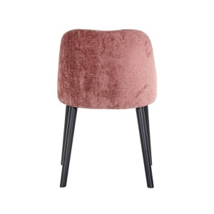 SCAUN DINING TWIGGY, ROZ/NEGRU, TAPITERIE DIN TESATURA CHENILLE SI PICIOARE DE LEMN, STIL MODERN B2 - Img 5