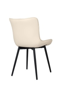 SCAUN DINING VELA BEJ/NEGRU, CONFECTIONAT DIN PIELE ECOLOGICA SI METAL, STIL MODERN - Img 3