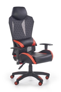 SCAUN DIRECTORIAL DE BIROU DOMEN GRI/NEGRU/ROSU STIL MODERN HALMAR - Img 1