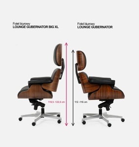SCAUN DIRECTORIAL DE LUX, ARTIM LOUNGE XL, REALIZAT PIELE NATURALA ITALIANA SI LEMN, CULOARE NEGRU/NUC, STIL EAMES - Img 13