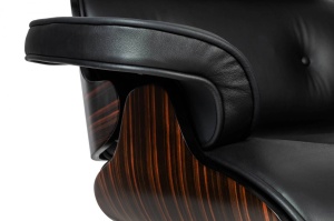 SCAUN DIRECTORIAL LOUNGE GUBERNATOR, NEGRU, PIELE NATURALA SI LEMN DE TRANDAFIR, STIL MODERN, B2 - Img 5