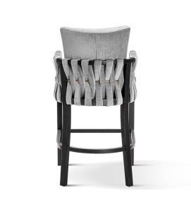 SCAUN ELIS, GRI/NEGRU/AURIU, TAPITERIE DIN STOFA SI PICIOARE DIN LEMN, STIL MODERN - Img 3