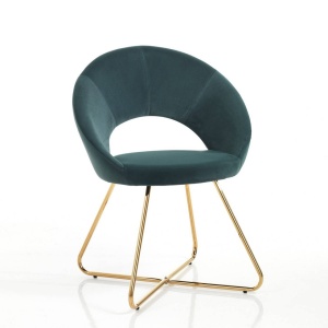 SCAUN/FOTOLIU, EDDA, CADRUL DIN METAL SI CATIFEA VERDE, STIL MODERN, COD 4734