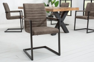 SCAUN GRI TAUPE IMPERIAL 38498 - DESIGN VINTAGE - Img 1